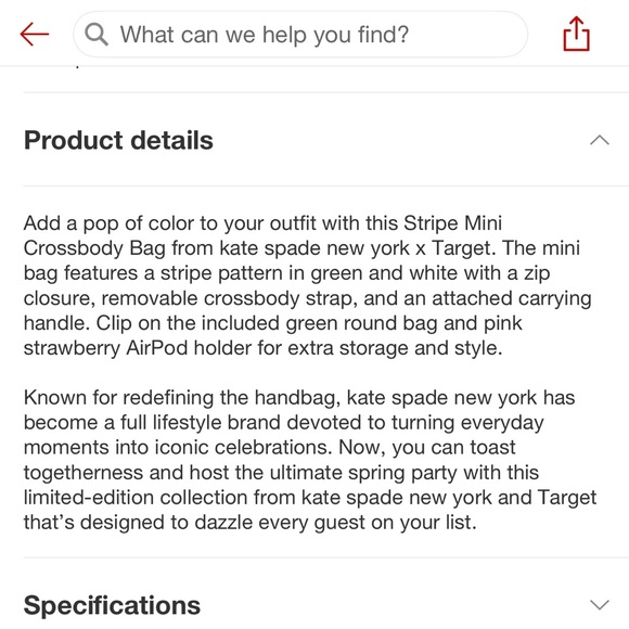 Stripe Mini Crossbody Bag - kate spade new york x Target Green/White - Picture 7 of 8